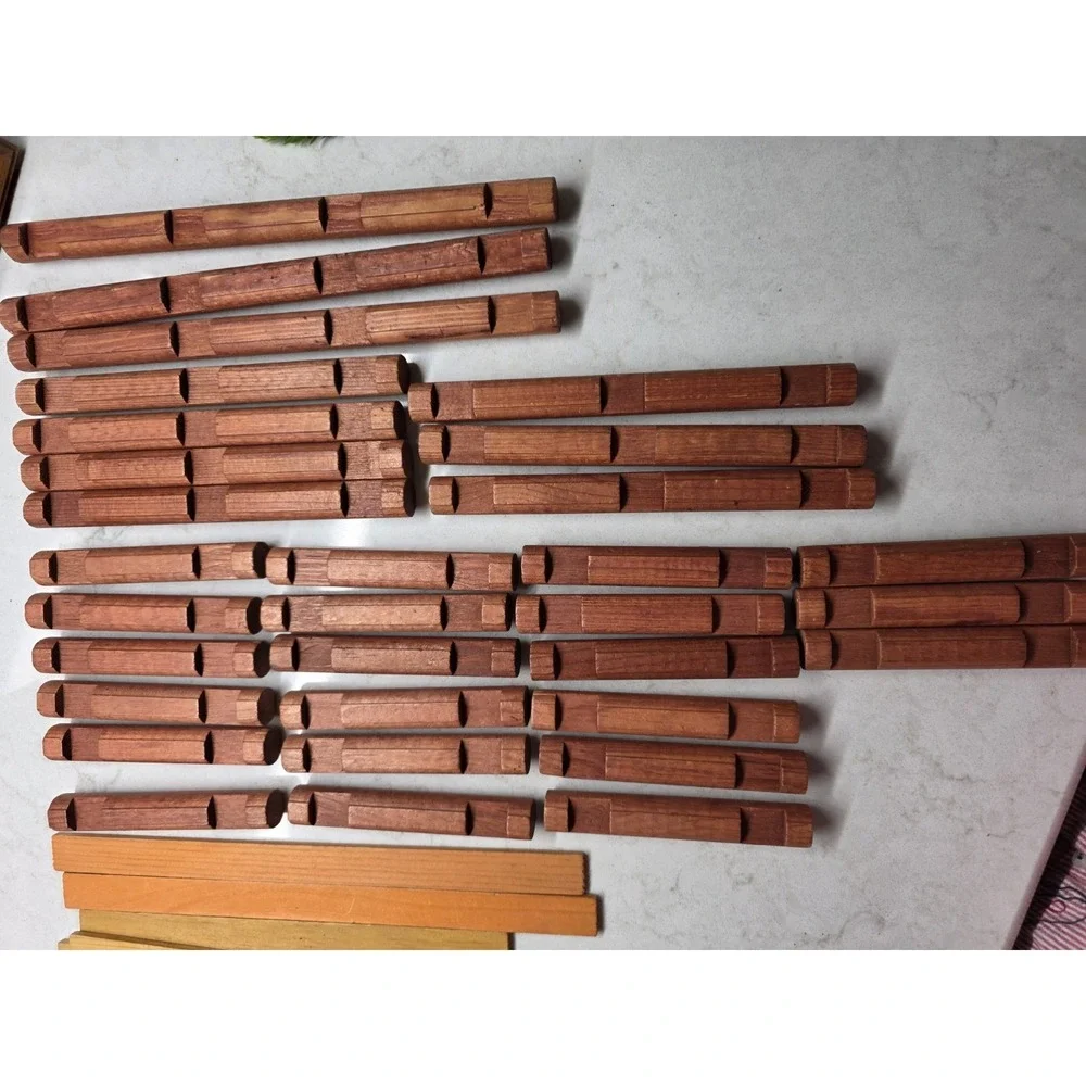 Vintage Lincoln Logs Building Set Lot 100+ Pieces Wood Logs Roof Parts Mixed Lot